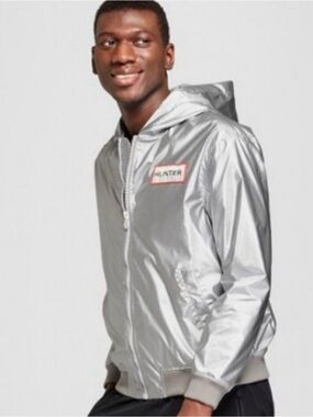 Hunter For Target Men’s Wind Breaker Jacket Metallic Silver XL OUTDOOR